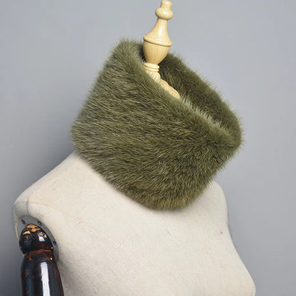 Winter Ring Scarf Women Real Fur Mink Warm Fashion Female Loop Mink Scarves 2026 For Women Knitted Ring Scarfs