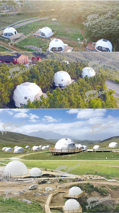 【Best-selling】FEAMONT Roof Pvc Heated Eco Prefab Transparent Geodesic Dome Hotel Glamping Tent House Desert Round Dome Tent For