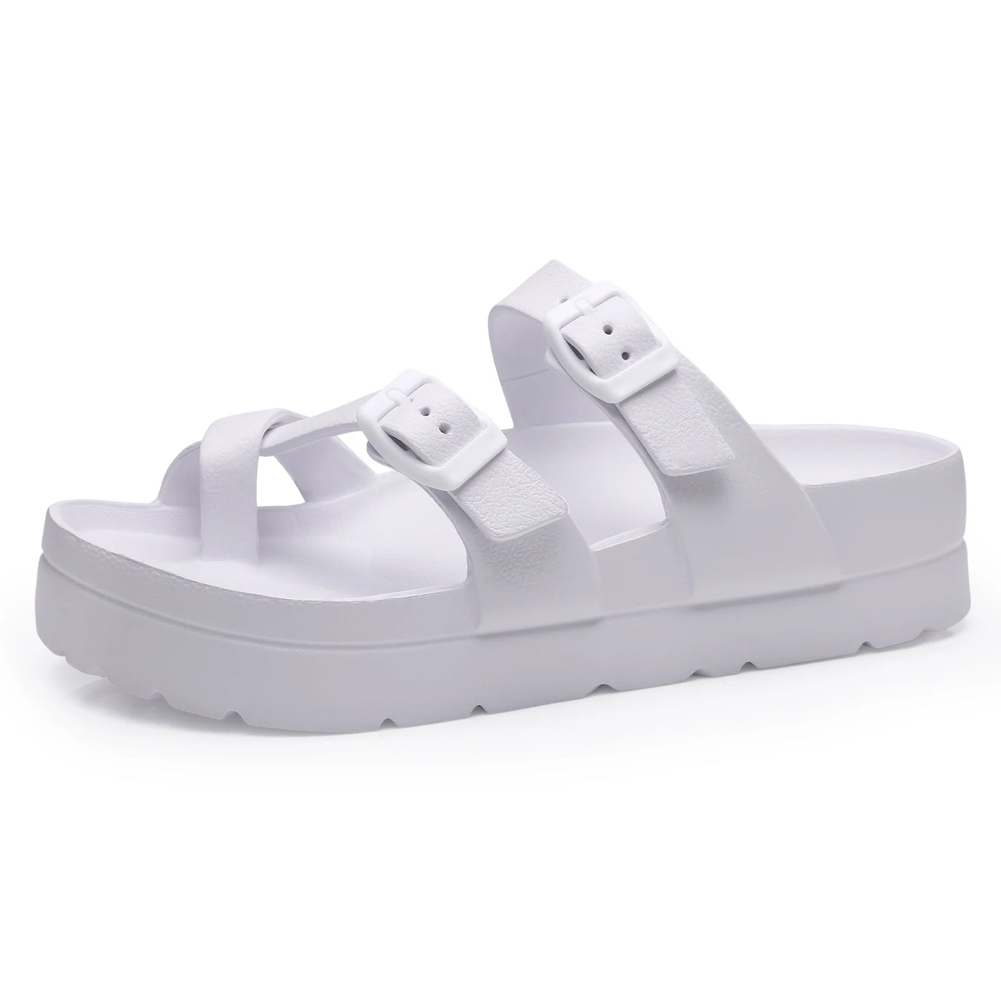 Shevalues Casual Women's Sandals With Arch Support Anti-slip Fashion New Slides Soft Sole Beach Slippers With Adjustable Buckle