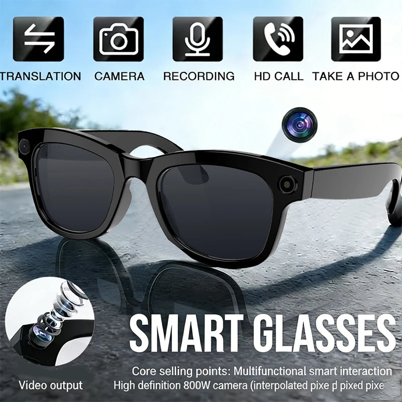 2026 New AI Smart Glasses with Video Camera Outdoor Sunglasses Wi-Fi Transfer BT Calling Audio Record Smart Wearable Headset