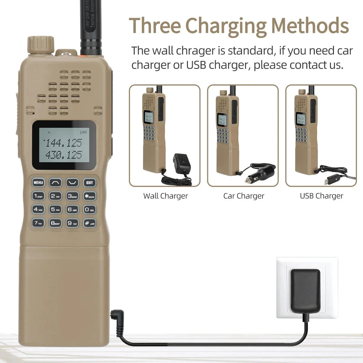 Baofeng AR-152 Dual Band VHF/UHF 136-174/400-520MHz Tactical Ham Radio AN/PRC-152 12000mAh Walkie Talkie
