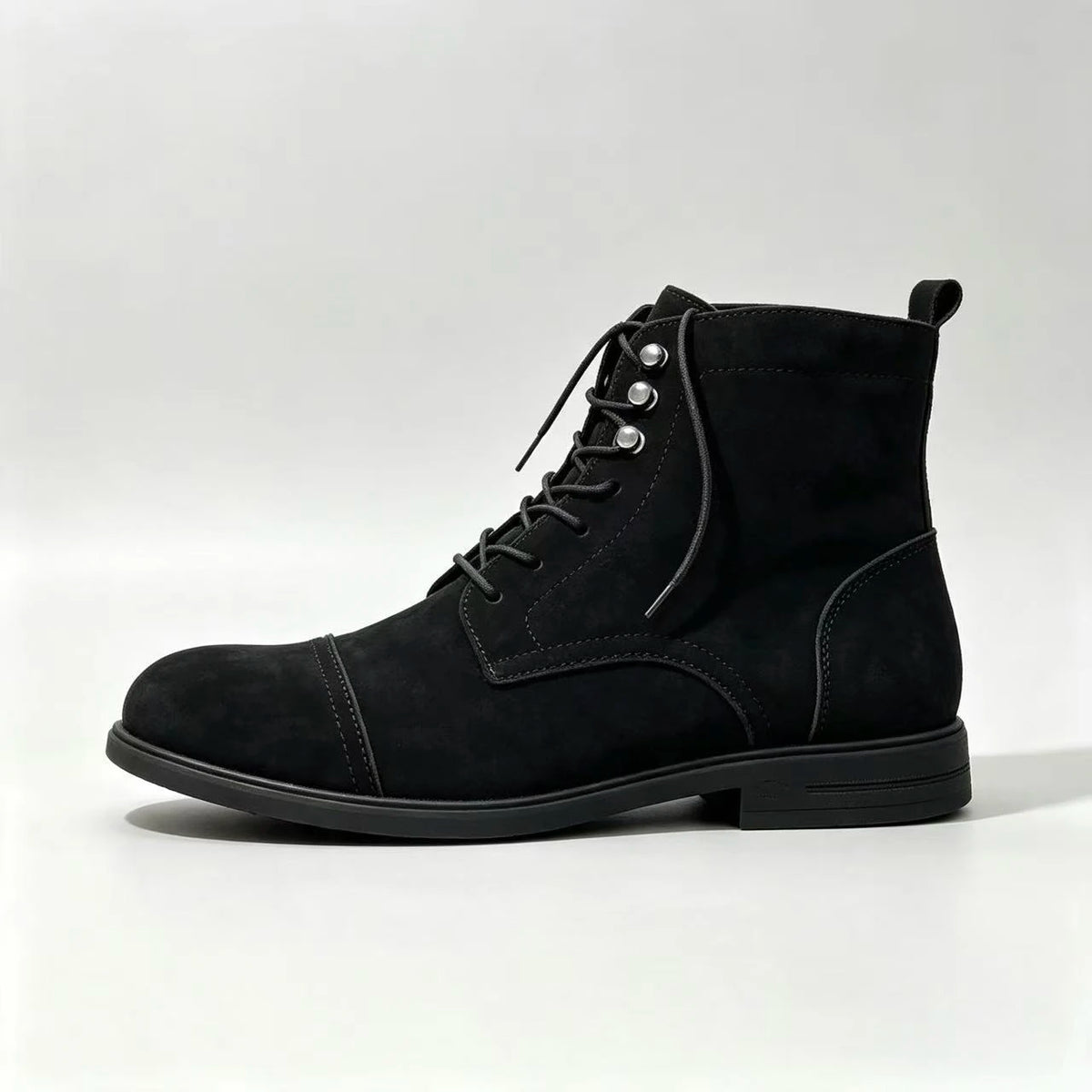 Suede Leather Mens Motocross Boots Lace‑Up Ankle Boots Men Formal Business Boots Men Vintage Hand‑Stitched Man Casual Shoes