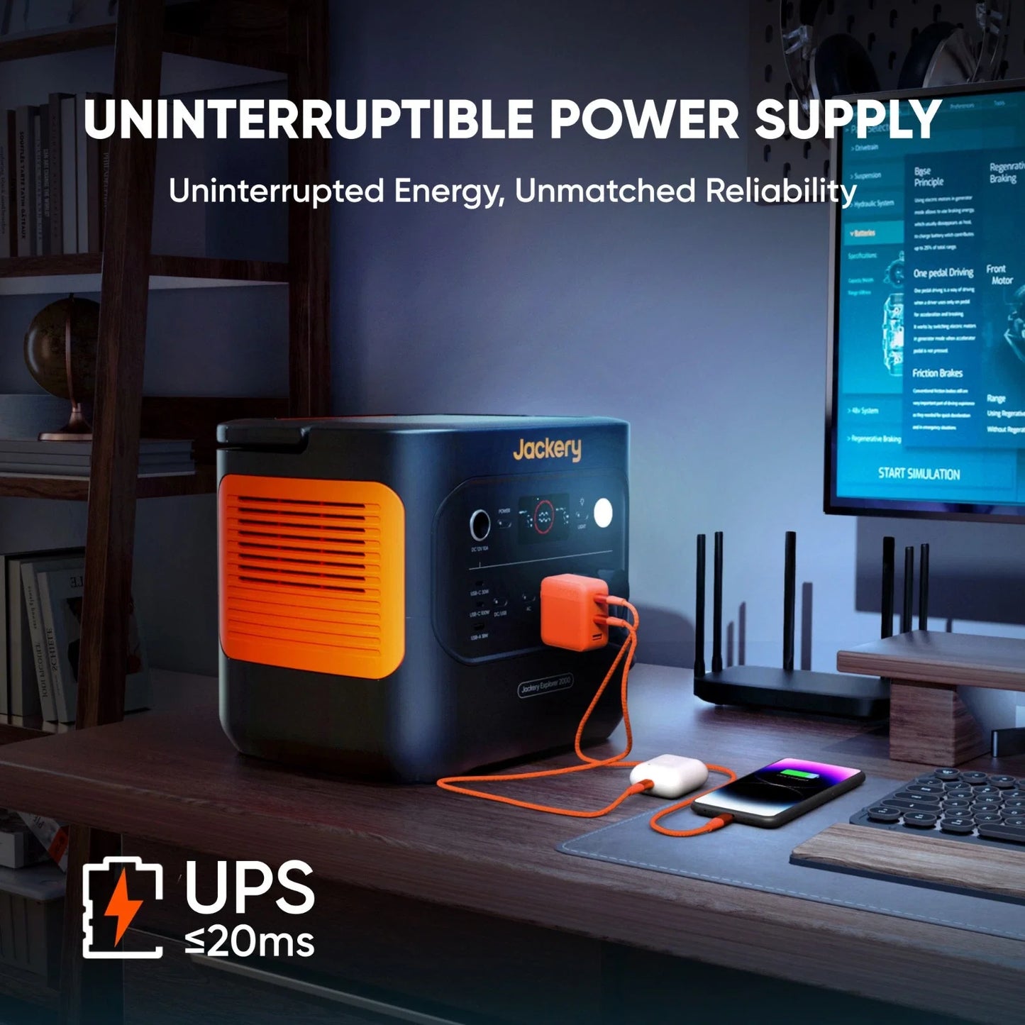 Jackery Explorer 2000v2 Portable Power Station with 200W Solar Panel,Solar Generator for Camping, Hiking, and Outdoor Energy Use