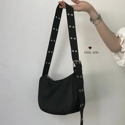 Women Armpit Bag New Nylon Bucket Fashion Solid Zipper SOFT Shoulder Bag Purses and Handbags Luxury Designer Black Tote Bag