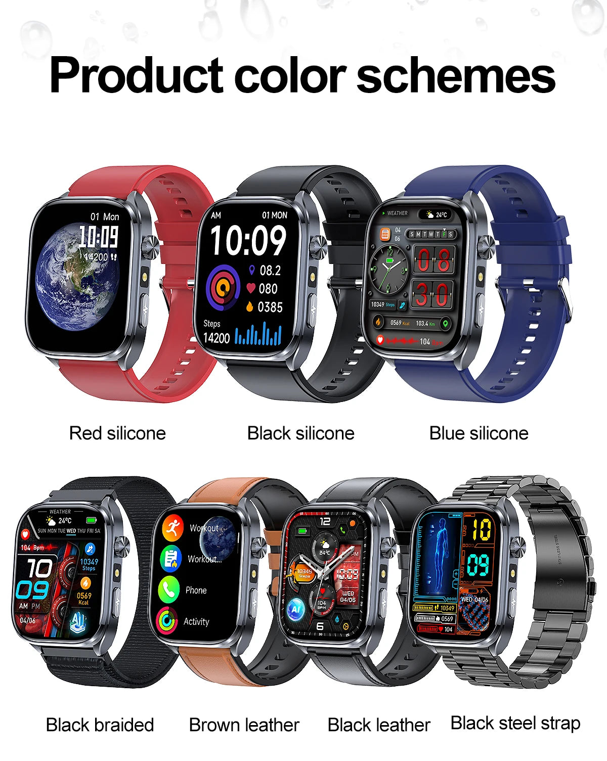 2026 New Non-Invasive Laser Treatment Three High Smart Watch Man ECG Heart Test Blood Fat Uric Acid Smart Watch For Android IOS