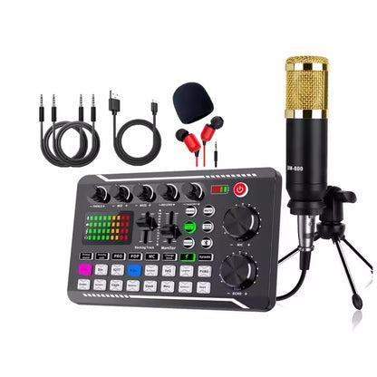 Professional Mic Microphone Wireless Sound Mixer Card Bluetooth Voice Changer For PC Condenser USB Wired Digital Live Soundcard
