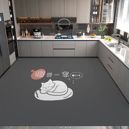 Modern Minimalist Balcony Washable Carpet Large Area Non-slip Floor Mat Anti-oil Anti-fouling Kitchen Rugs Home Pvc Leather Rug