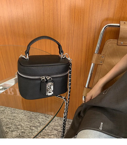 Women Square Handbags 2024 Summer Fashion Chains Crossbody Bags Texture PU Shoulder Bag Elegant Chic Mini Mobile Phone Bags