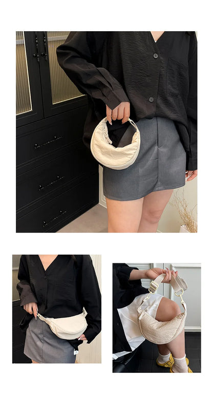 New Mini Women's Nylon Shoulder Bag Casual Sports Female Hobos Crossbody Bags Fashion Female Fanny Pack Purse Handbags