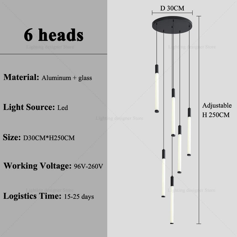 Modern Lighting Long Staircase Pendant Light Ceiling Chandelier hanging lights Stair Chandelier