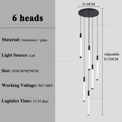 Modern Lighting Long Staircase Pendant Light Ceiling Chandelier hanging lights Stair Chandelier