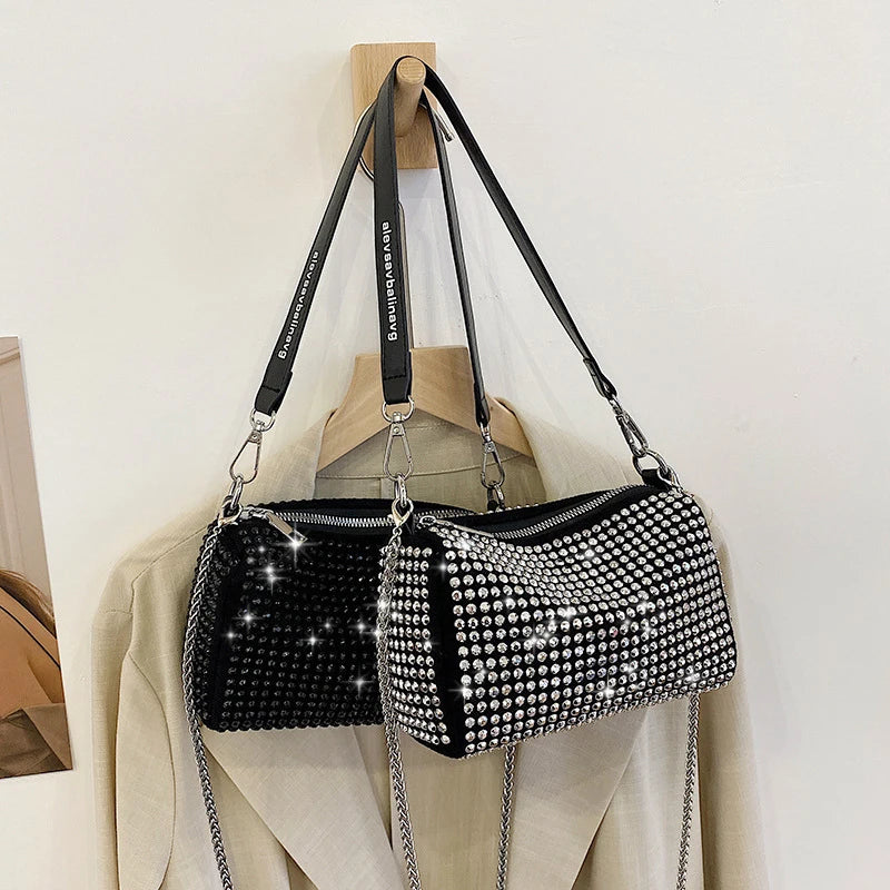 Luxury Bright Rhinestone Shoulder Bag Ins Style Crossbody Bag Fashionable Versatile Handbag Armpit Bags For Women Girls Gift