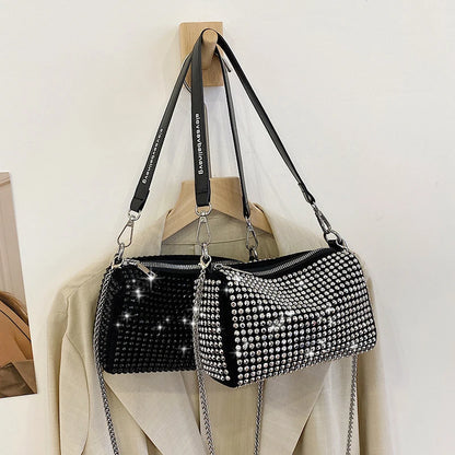 Luxury Bright Rhinestone Shoulder Bag Ins Style Crossbody Bag Fashionable Versatile Handbag Armpit Bags For Women Girls Gift