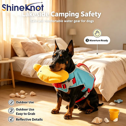 Shineknot Dog Life Jacket Bear Chin Buoyancy Vest Rescue Clothes For Small Medium Dogs Lake Coastal Summer Outdoor Water Sport