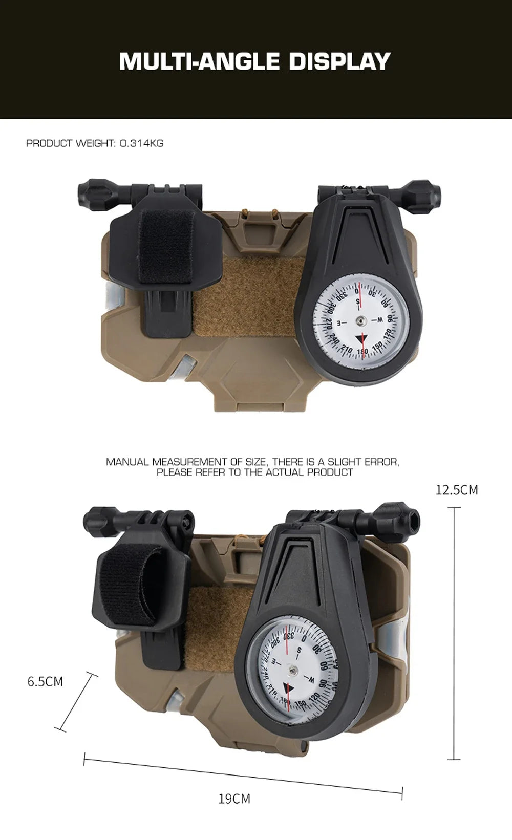 Tactical Militar Outdoor Survival Compass for MOLLE Mobile Phone Holder Navigation Board Foldable Admin Panel Hunting Vest Gear