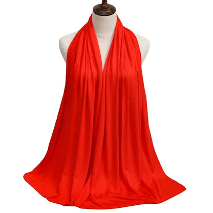 Womens Muslim Ramadan Fashion Modal Cotton Jersey Hijab Womens High Quality Solid Color Soft Hijab Long African Scarf