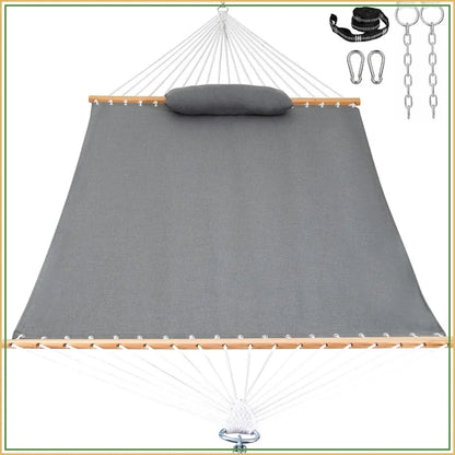 12 FT Double Outdoor Hammock with Sunbrella Fabric, Fade Resistant for Patio & Garden