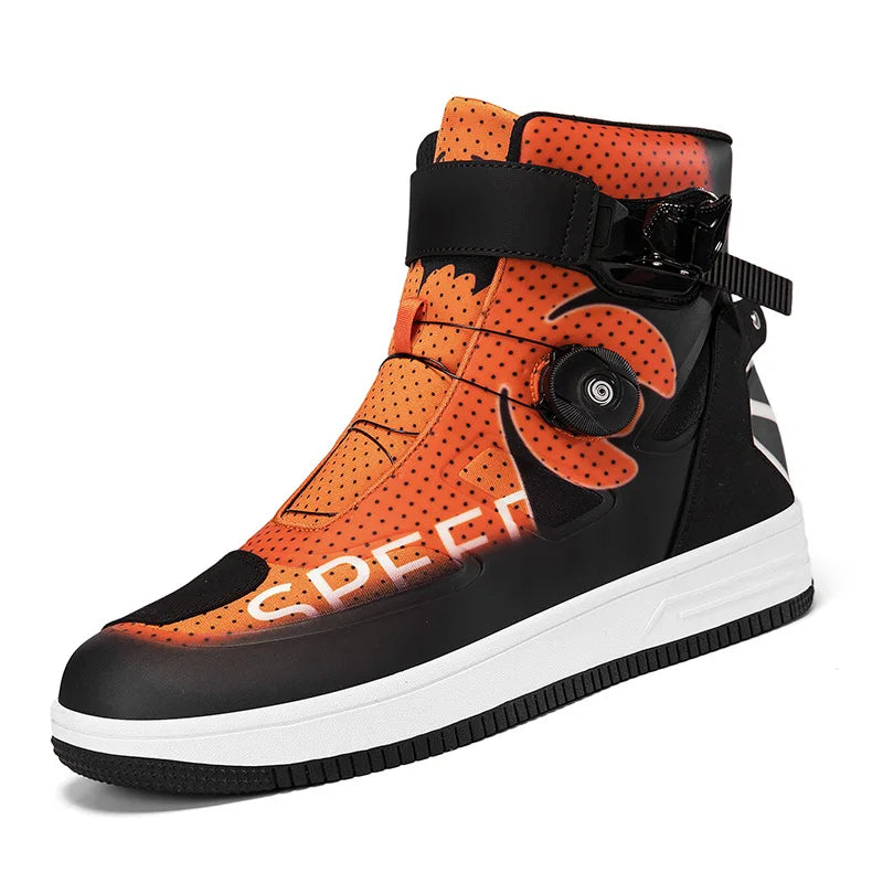 Man Studded Boots Waterproof Motorcycle Shoes Wear-Resistant Motocross Boots Anti-Fall Motorcycle Equipment Motorcycle Boots