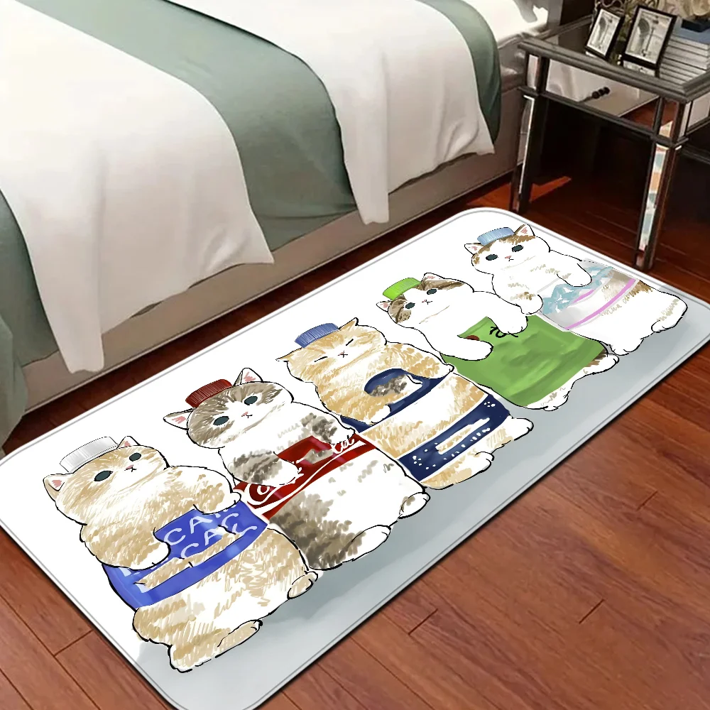 Funny Cat M-Mofusand  Floor Mat Bathroom Mat Kids Room Bedroom Decoration Anti-Slip Doormat Living Room Bedside Area Rugs
