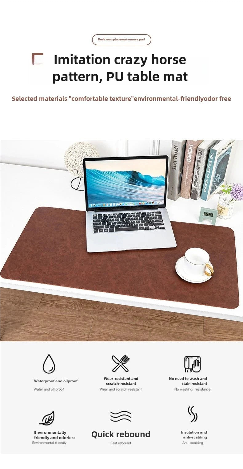 Office Desk Cushion Waterproof PU Mouse Pad Desk Mat Protective Cover Large Mousepad Computer Laptop Non-slip Keyboard Mats