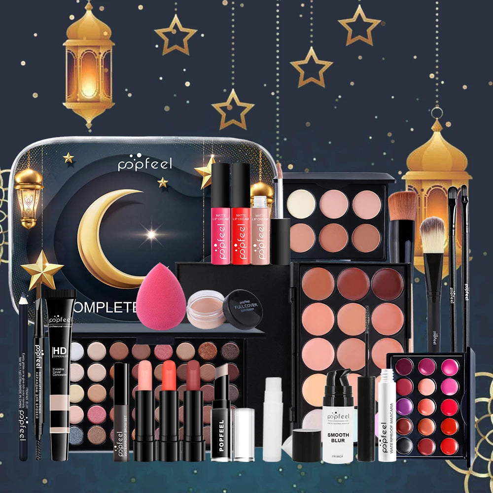 POPFEEL 24-Piece Festival Makeup Set-Versatile Cosmetic Collection Perfect for Gifting to Moms, Girlfriends, and Girls.Daily Use