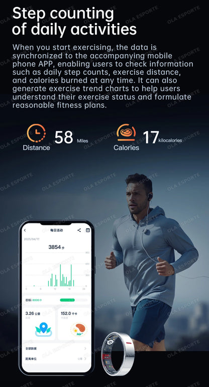2026 Outdoor Sports Smart Ring 5ATM+IP68 Waterproof Rings Heart Rate Blood Pressure/Oxygen Sleep Health Monitoring Smartring Men