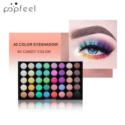 POPFEEL Professional Eye Makeup Set: Eyeshadow Palette, Eyeliner, Brow Pencil, Mascara +8 Makeup Brushes - Perfect for Beginners