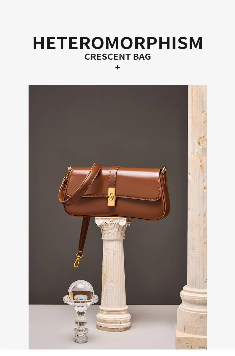 YANATARI Underarm Cowhide Genuine Leather Handbags Women Vintage Shoulder Bag Female Crossbody Bags Luxury High Quality 2025