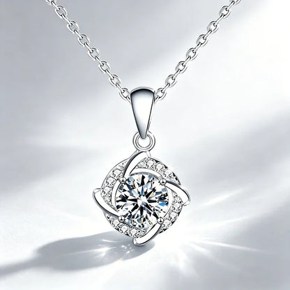 0.5ct-1.0ct VVS1 D Color Moissanite Necklace 925 Soild Sterling Sliver Chain with Certificate Fine Jewelry for Woman Jewelry