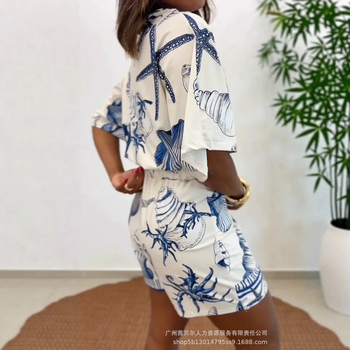 Rompers Women V Neck Half Sleeve One Piece Short Pant Tight Waist Lace Up Y2k Streetwear Jumpsuit Work Beach Casual Floral Print