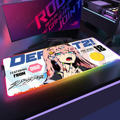 Sexy GirlLED Gaming Mousepads Large Backlight Desk Mat Non-Slip Gamer Mousepad Locking Edge RGB Mouse Pad Luminous Mouse Mat