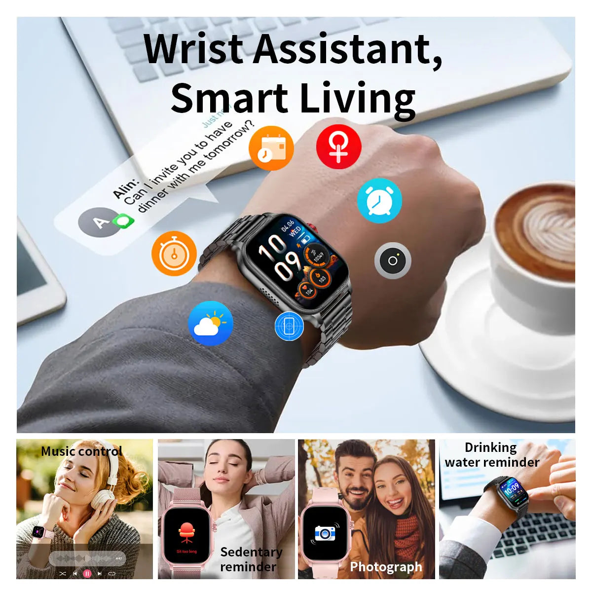 2026 New Men's and Women's Smartwatches, Fitness Trackers, Wireless Calling, IPX8 Waterproof, Activity Pedometers, Birthday Gift