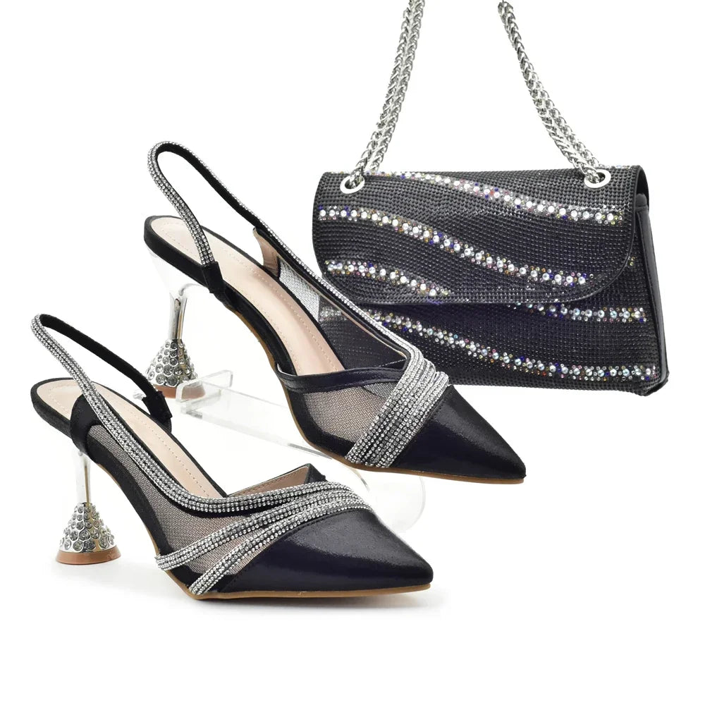 Fashion Party Italian Shoe Bag Set Ladies Shoe with Matching Bag Set 2024 Designer Shoes Women Luxury 2024 Nigerian Party Pumps