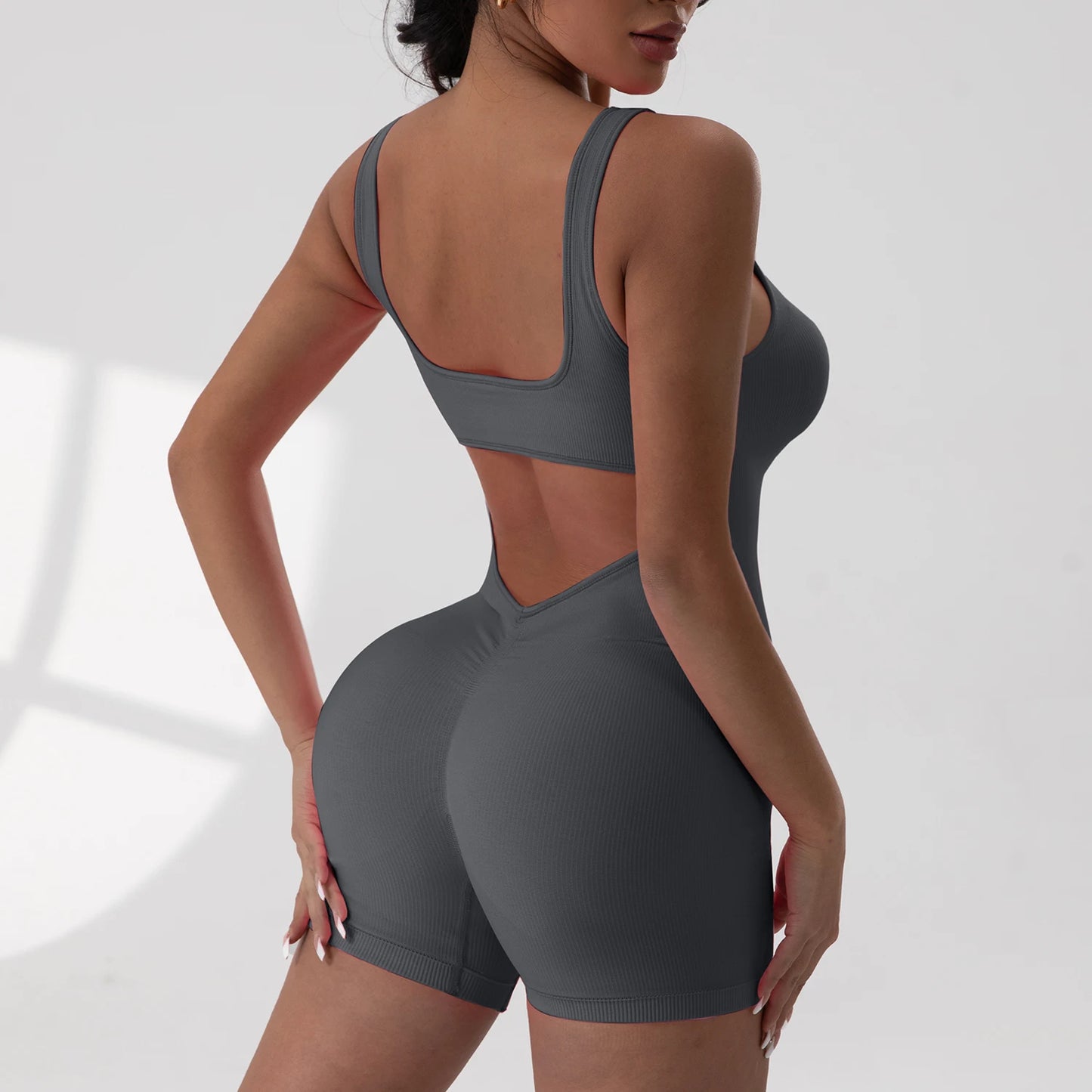Sexy With V-shaped Exposed Waist Women's Summer Jumpsuits Fitness Daily Wear Casual Yoga Workout Jumpsuits