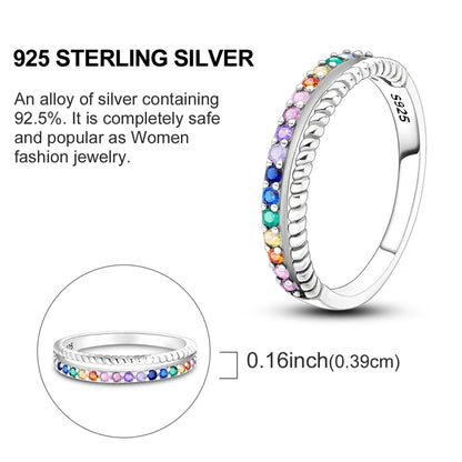 LAZA 925 Sterling Silver Colorful Rings Sparking Zirconium Bowknot Moon Sun Original Ring For Women Anniversary Wedding Gifts