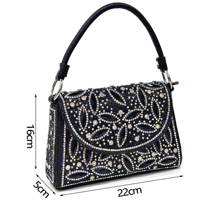 Elegant Women's Nigerian Fashion Pointed-Toe Party Shoe and Bag Set Rhinestone Luxurious Rhinestone Pumps for Special Occasions