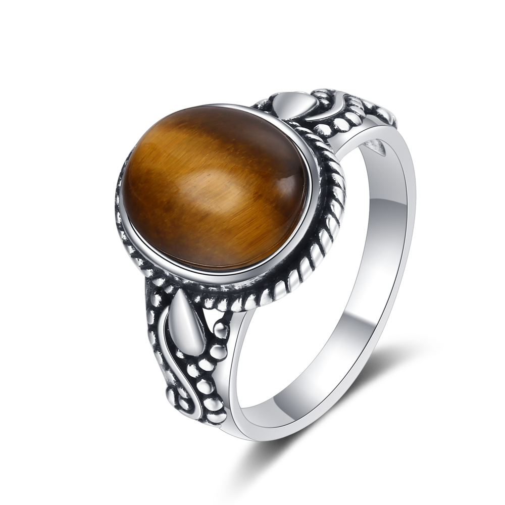 New Fashion 925 Silver Oval High Quality Natural Tiger Eye Rings for Men Women Gifts Trendy Jewelry Wholesale Dropshipping