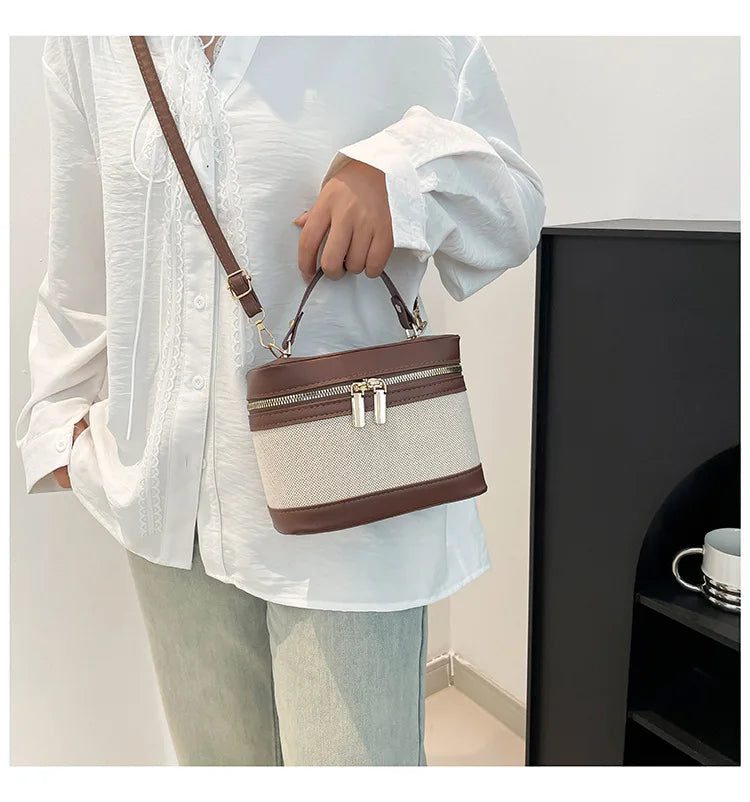 Fashion Round Bucket Bags For Women's Daily Used, Leopard Pattern Crossbody Shoulder Bag For Commuting, Casual Ladies Handbags