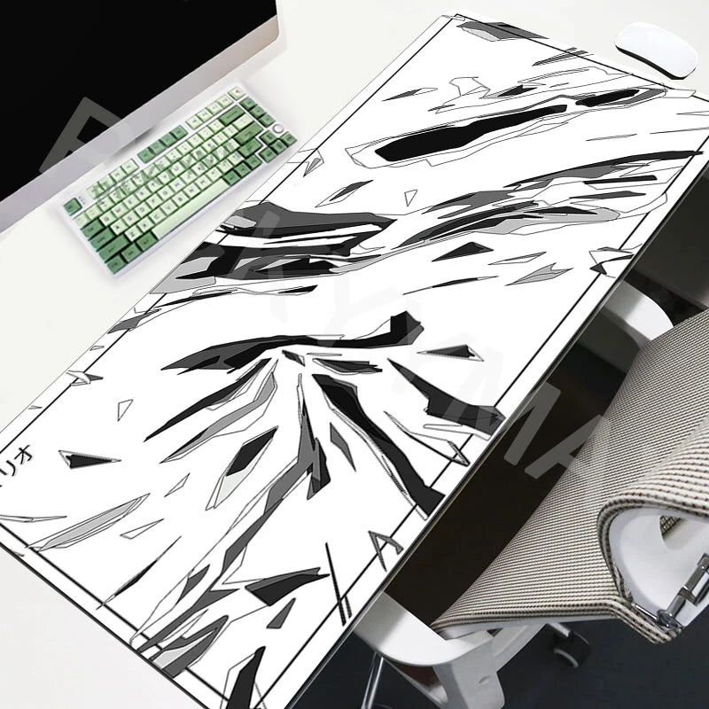 Large Mouse Mat Black And White Mousepad Gaming Mousepads 39.3x19.6in Rubber Keyboard Mats Abstract Desk Pad Office Mouse Pads