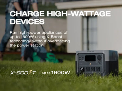 ECOFLOW Solar Generator RIVER 2 Pro 716Wh LiFePO4 Battery, 4x800W AC Outlets (1600W Surge), Solar Generator