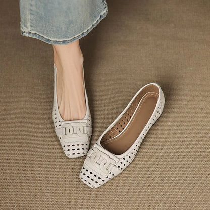 French Retro Woven Women Pumps Breathable Square Toe Block High Heels Elegant Hollow Office Lady Shoes Luxury Designer Sandals