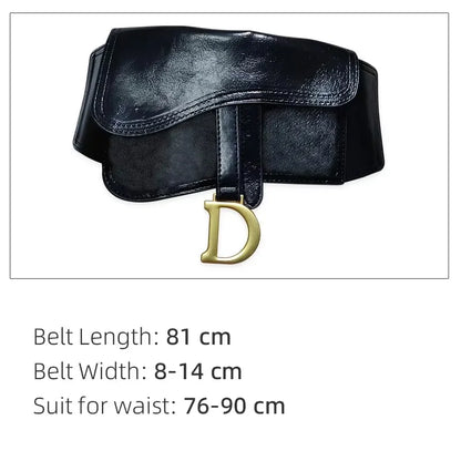 Plus Size Black Corset Belt Female Waist Belts For Women Luxury Elastic Wide Stretch Cummerbunds D Letter Coat Dress Waistband