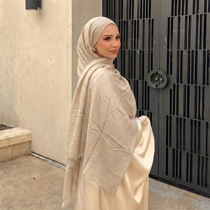 New Long Scarf Women Cotton Scarf Beach Hijab Shawls and Wraps 2026 Luxury Brand Solid Color  Echarpe Designer