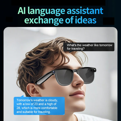 Smart Glasses CY01 8MP Camera 32GB Memory Bluetooth Calls ChatGPT DeepSeek Apps Voice Wake Music Player