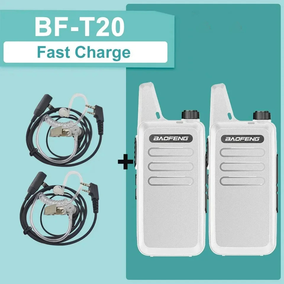 1/2PCS Baofeng BF-T20 Walkie Talkie Mini Micro USB Charging Portable Two Way Radios Upgrade Of BF-C9 KD-C1 For Hunting Kid’s Toy