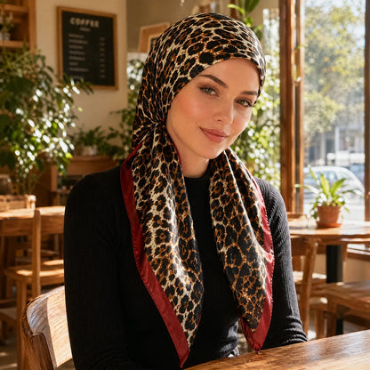 Women Printed Satin Silk Instant Hijab Scarf Stretch Muslim cotton viscose Turban Ramadan Hats Lady Bandana Caps Underscarf Eid