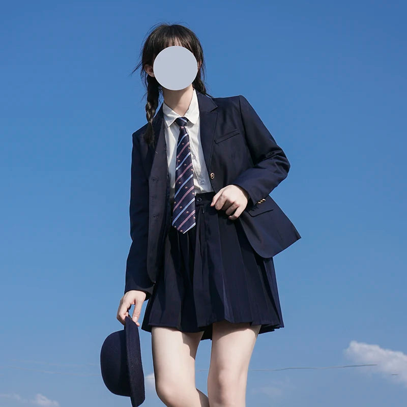 University School Girl Blazer Winter School Uniform Navy Coat Japanese High School Uniforms Suit Girl Students Jacket Seifuku