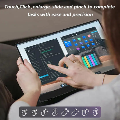 13.3-inch Touch Screen Portable Gaming Monitor Laptop Screen Extender FHD 1920x1200P IPS Touchscreen Monitor With Dual Speaker