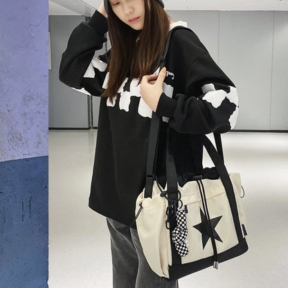 Women New Crossbody Bag Wholesale Large Capacity Couple Shoulder Bag New Casual Nylon Tote Bag Luxury Drawstring Handbag 2025