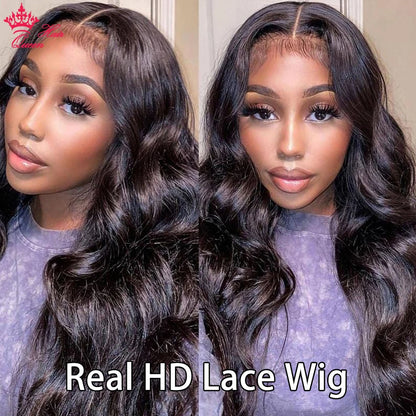 Real Invisible HD Lace Wigs Raw Human Hair FULL Frontal Wig Body Wave 13x6 13x4 5x5 6x6 7x7 Closure Pre Plucked Wigs Queen Hair